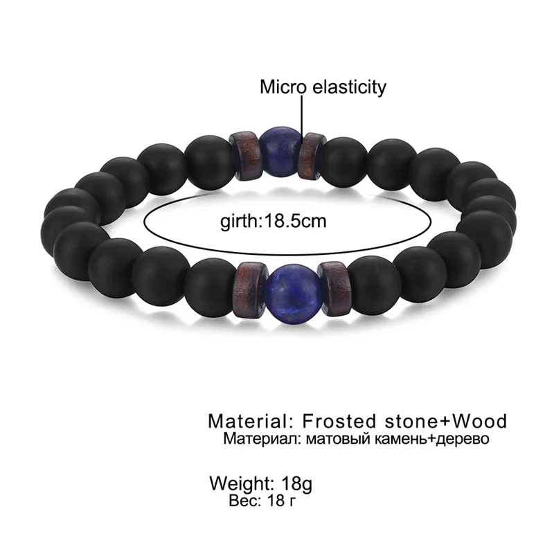 

IFMIA Men Bracelet Round Shape Natural Stone Bead Tibetan Buddha Bracelet Charm Chakra Lava Stone Bracelets Men's Jewelry Gift