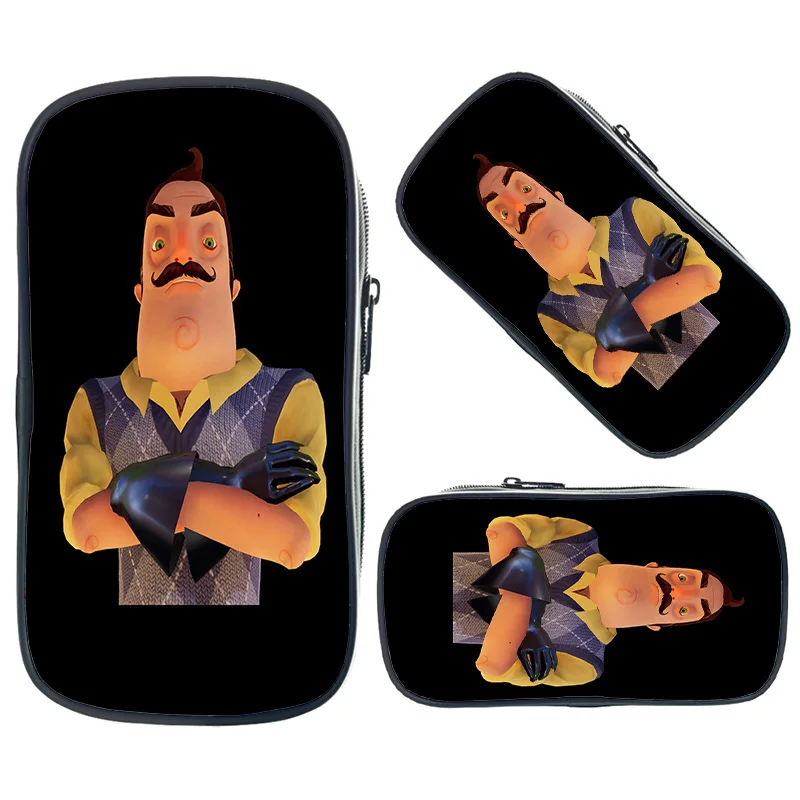 Горячая игра Hello Neighbor косметические Чехлы двойной карандаш держатель детские