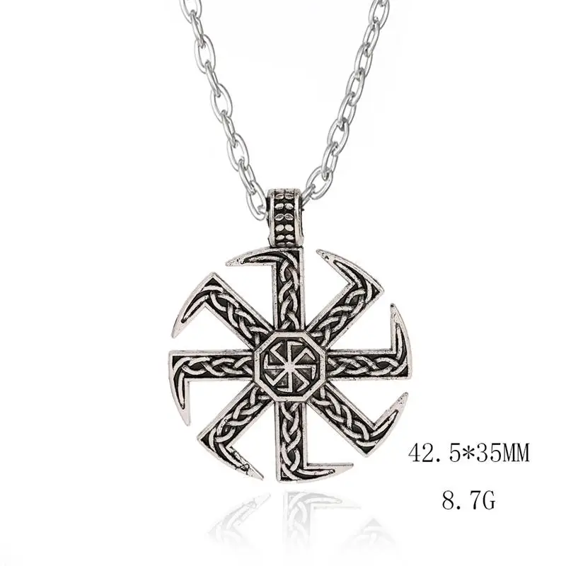 Ожерелье рыболовный крюк славянский Taislman Kolovrat Sun Wheel языческий амулет подвески