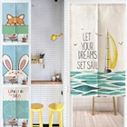 Креативные Мультяшные животные, японские плоские дверные занавески для дома, спальни, кухни, разделительные половинные занавески, подвесные занавески