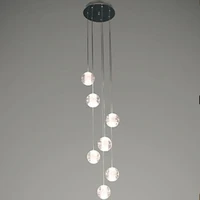 7 heads crystal ball modern led pendant lights dinning room hanglamp indoor lighting luminaire lampara colgante pendente