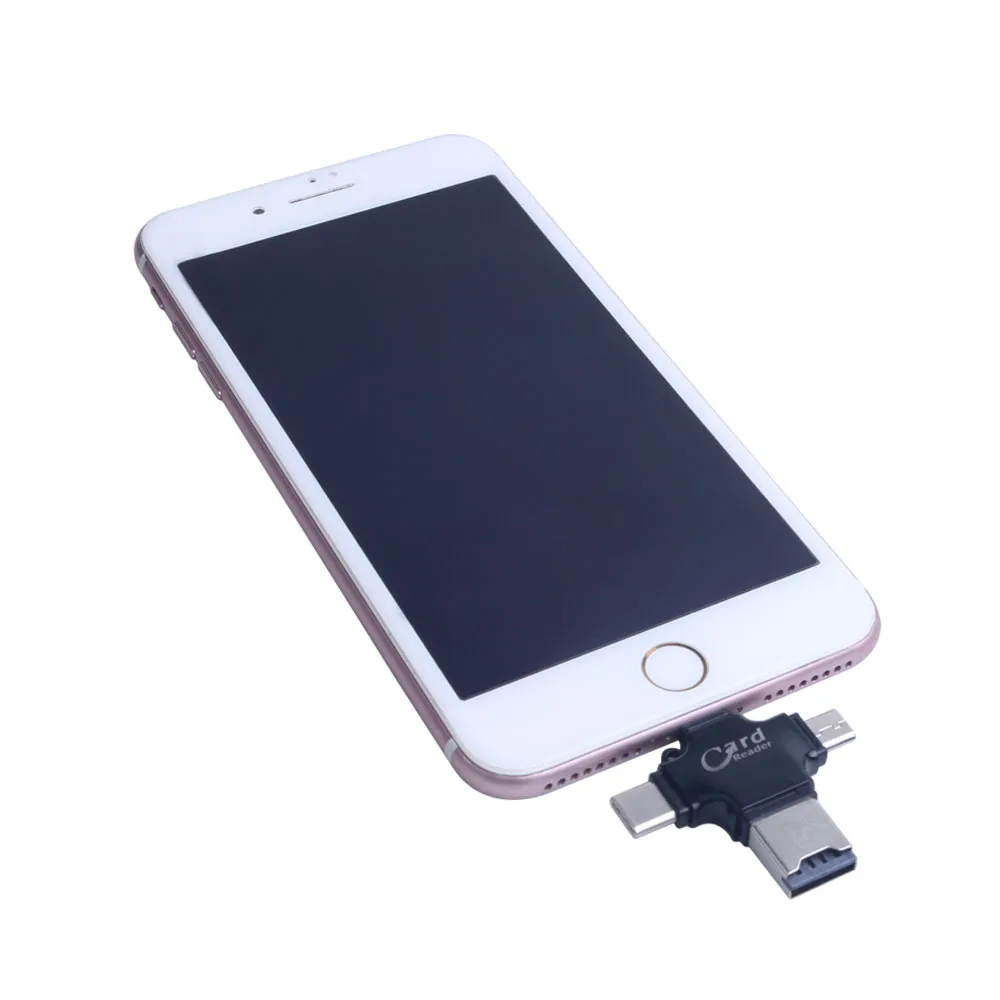 4 в 1 Type-c/Lightning/Micro USB/USB 2 0 устройство для чтения карт памяти iphone/Ipad/Android OTG Устройство
