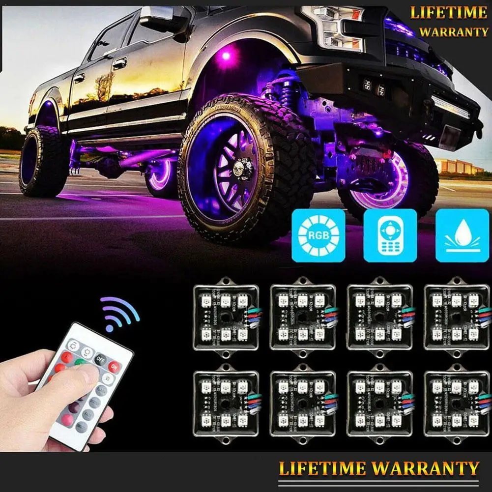 

5050 LED Underglow RGB Atmosphere Rock Lights Multicolor For Off-Road Kit Light Remote Truck Strip Control Neon M8O4