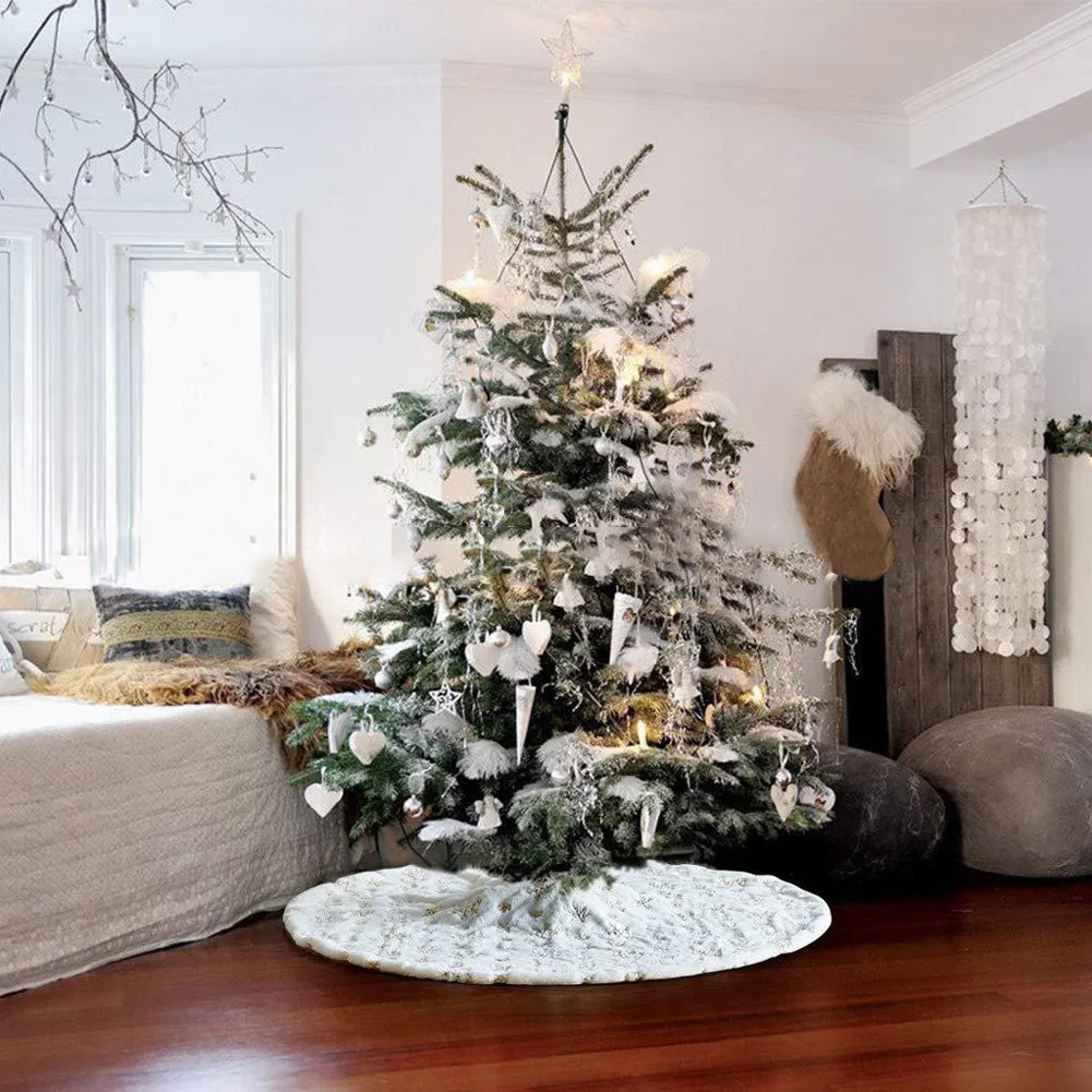 90/127 см новый дизайн белая плюшевая Снежинка сиквель елка юбка Рождественское