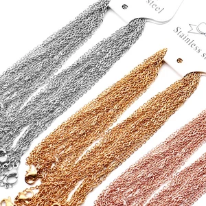 12 шт.лот, ожерелья из нержавеющей стали 1,5 мм2 мм, женские ожерелья из звеньев, ожерелья для ювелирных изделий, оптовая продажа