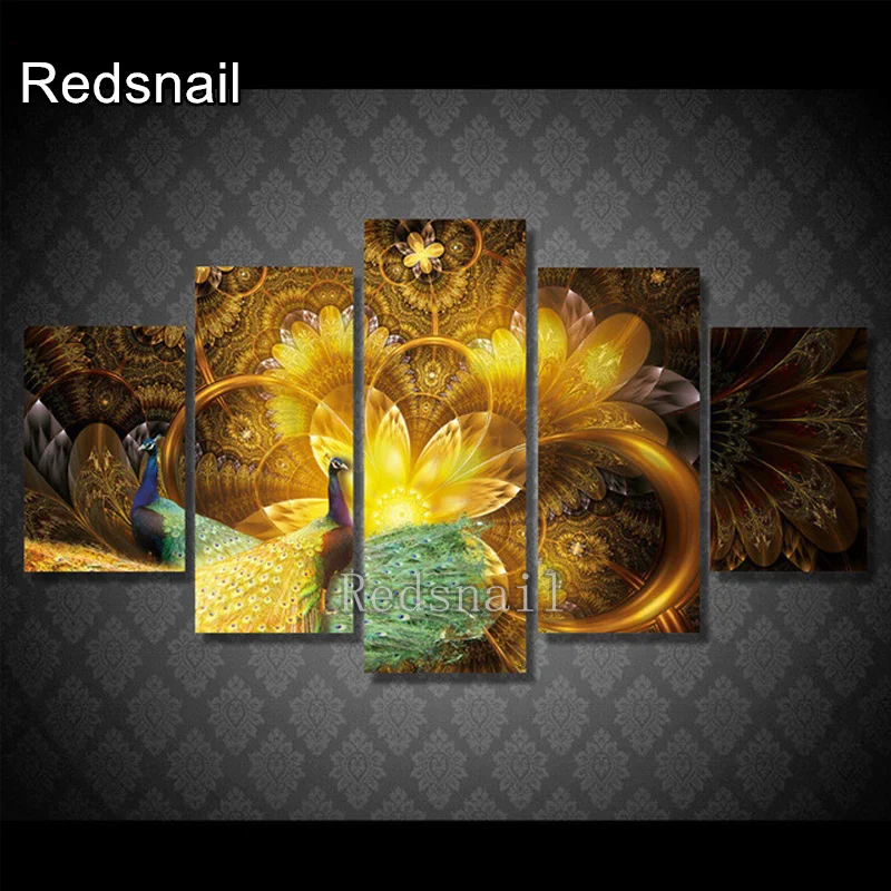 

5 шт., алмазная вышивка «Павлин»