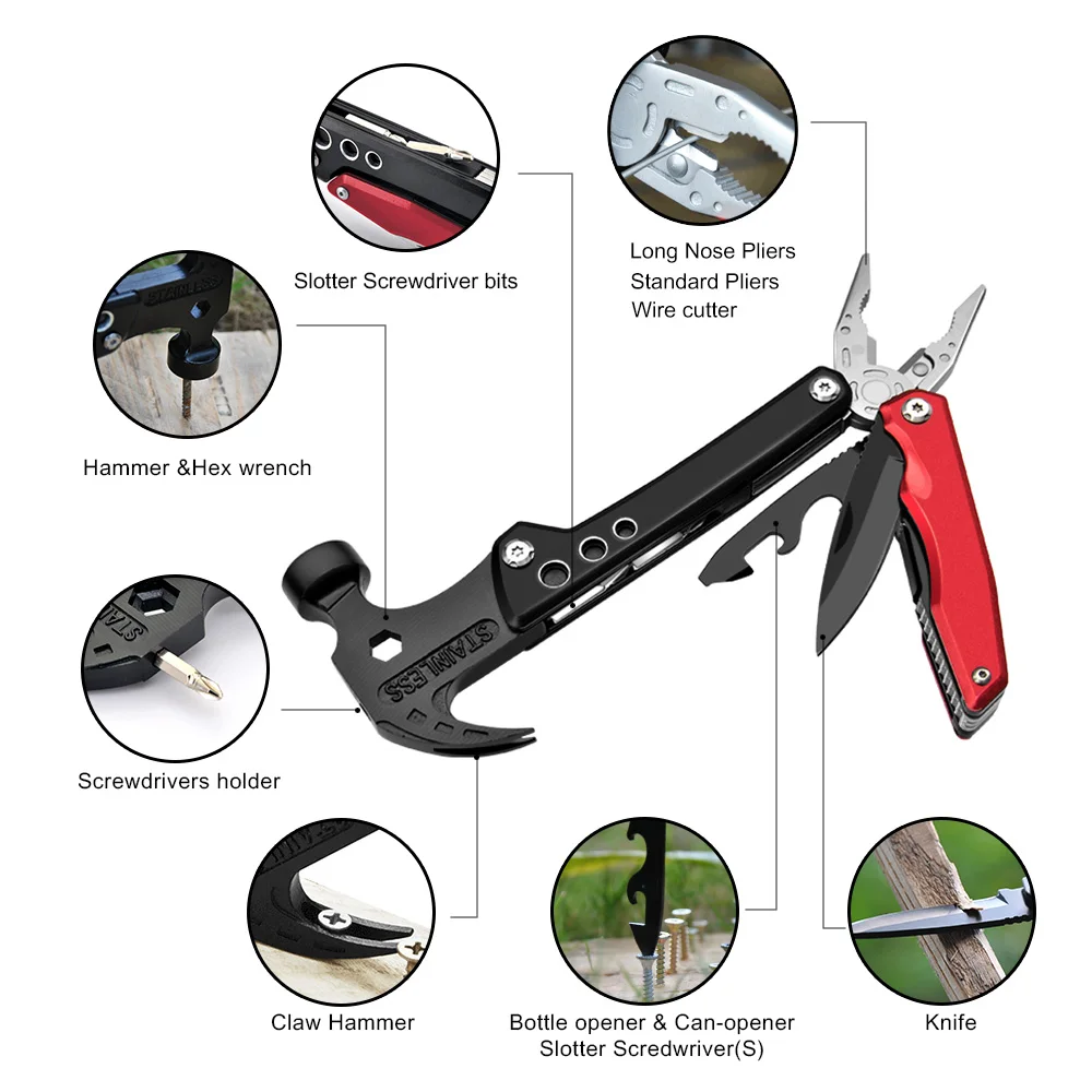 Многофункциональные плоскогубцы многофункциональный молоток для кемпинга