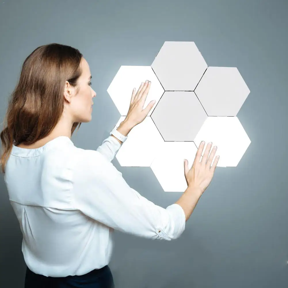 Квантовая светодиодная сенсорная настенная лампа шестигранный Магнитный