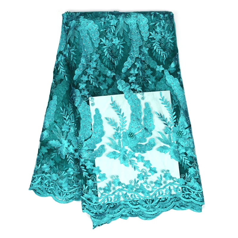 Африканская бисерная кружевная ткань высококачественная французская тюлевая