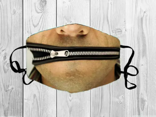 

Zipper-Mouth Halloween Christmas Face Mask, Washable Reusable
