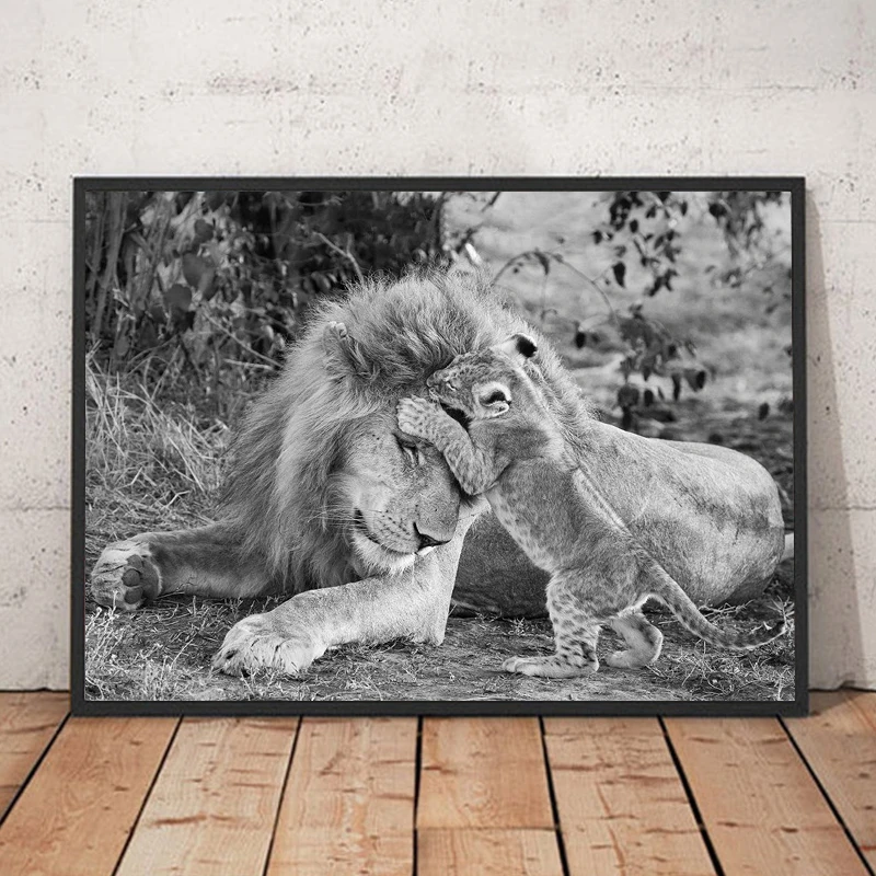 Картина на холсте с изображением семьи короля льва настенное искусство постеры