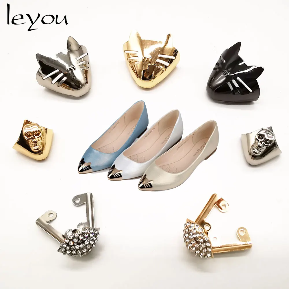 Украшение для женской обуви с острым носком защитная крышка металлические