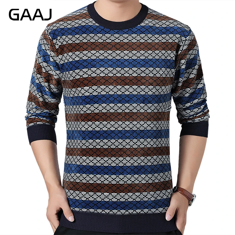 HISTREX полосатый толстый теплый зимний вязаный свитер Мужская одежда пуловер