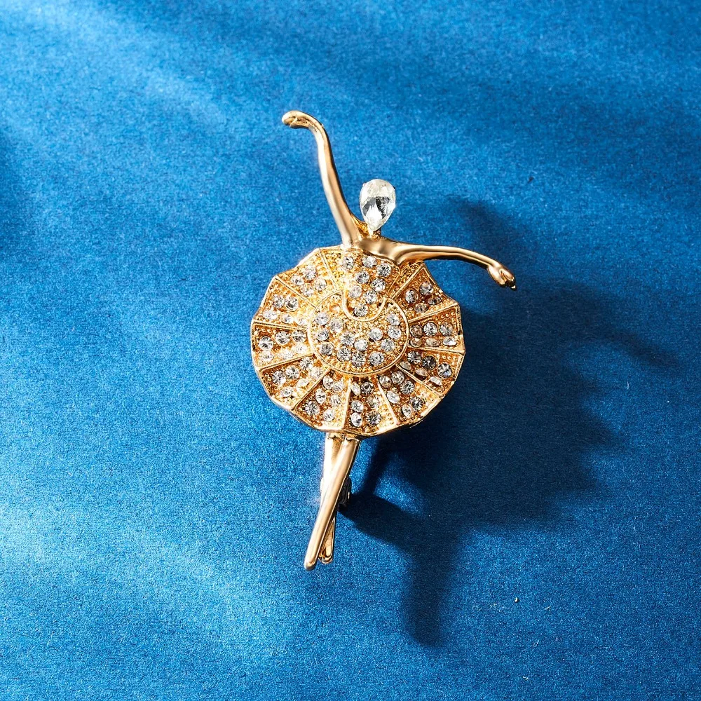 Мода Rhinestone танцы мальчик и девочка чертежное масло фигурка персонажа брошка заколка для женщин Девушка эмаль платье маленькое платье аксессуары