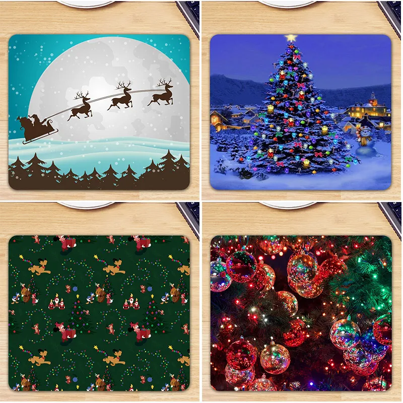 Лидер продаж игровой коврик для ноутбука с рождественской елкой и принтом Санта
