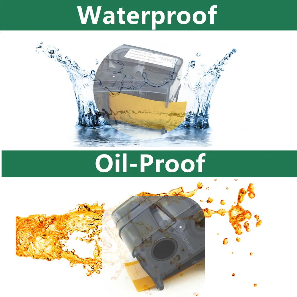 2PK лента для этикеток зеркальная виниловые этикетки черного на белом Brady