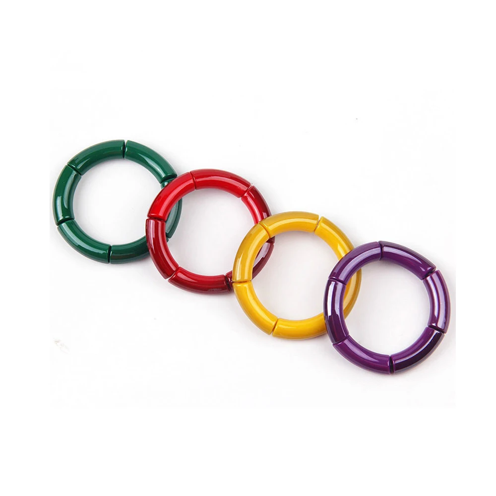 Модная эластичная акриловые браслеты для женщин и девочек простой Стиль