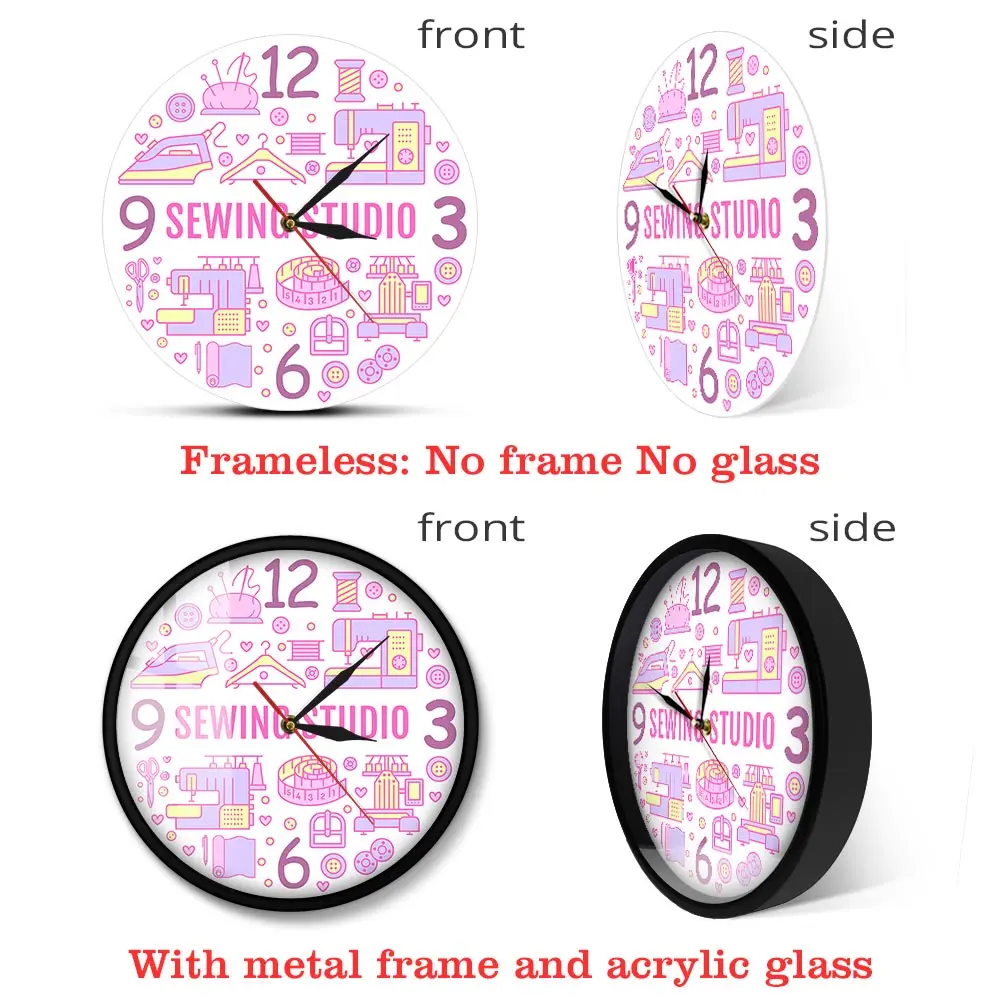 Швейные студийные настенные часы с принтом одеяло шитье комната подарок значок