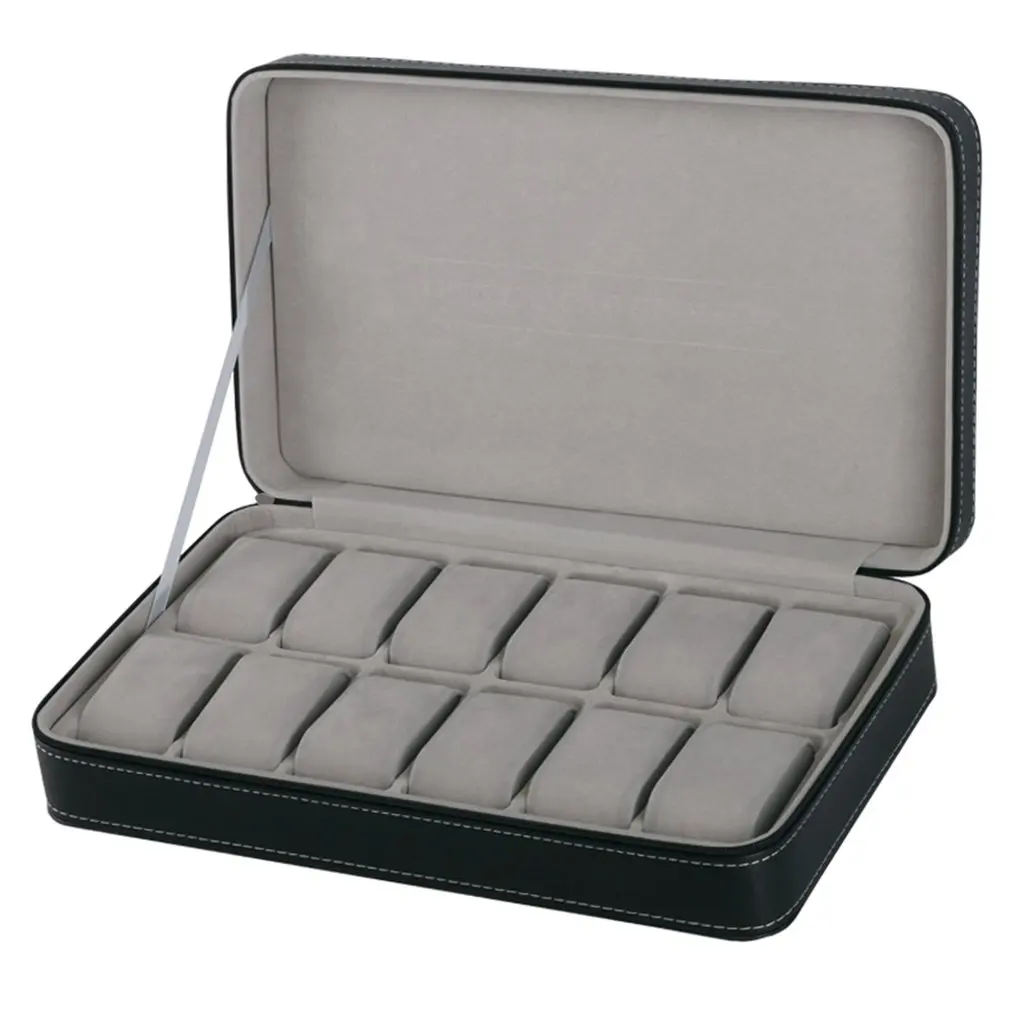 

Watch Box Multi-grids Leather/Carbon Fiber winder watch Storage Box glasses Organizer Earrings Rings Jewelry Display Holder