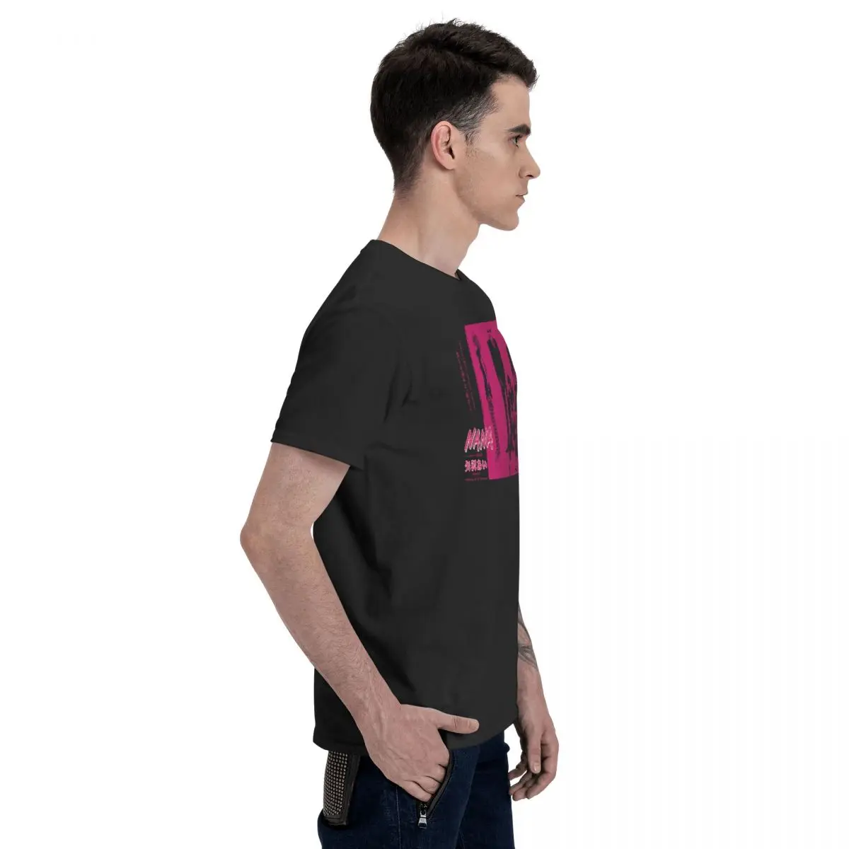 Футболка мужская из чистого хлопка с круглым вырезом в стиле ретро | Мужская