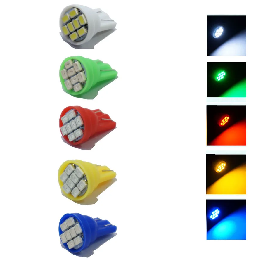 500 шт. T10 8 SMD 1206 светодиодов 194 168 192 W5W 3020 автомобильные клиновидные лампы белого и