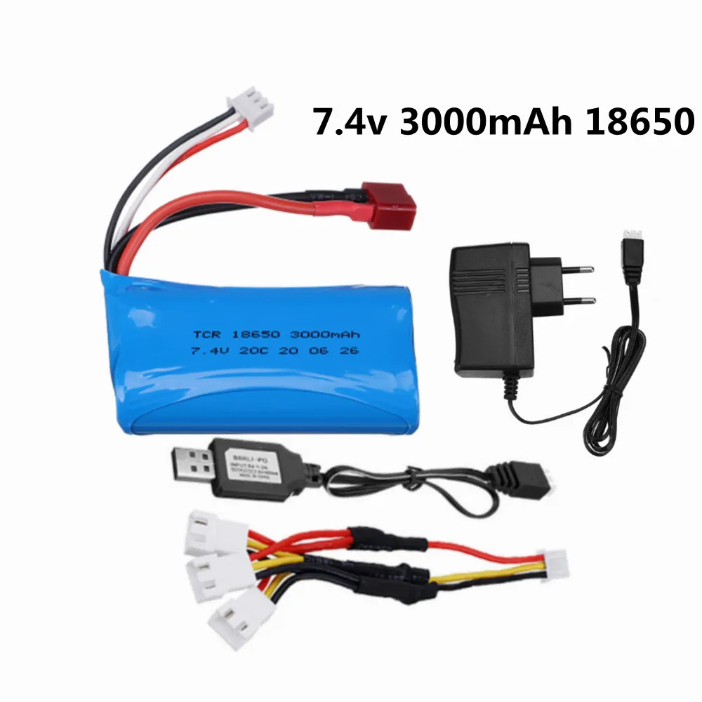 

18650 7,4 V 3000MAH 20c 2s lipo аккумулятор для Q46 Wltoys 144001 12423 10428 12429 12401 12402A RC автомобильные запасные части