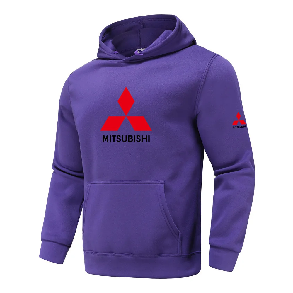 

D16 Mitsubishi men's pullover hoodie printed fleece sports casual hooded sweater sportswear men