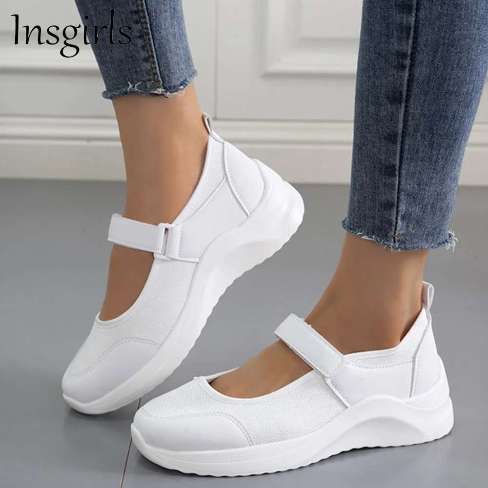 

Кроссовки женские на липучке, удобная повседневная обувь, плоская подошва, для бега, прогулок, дома, улицы, лето 2021