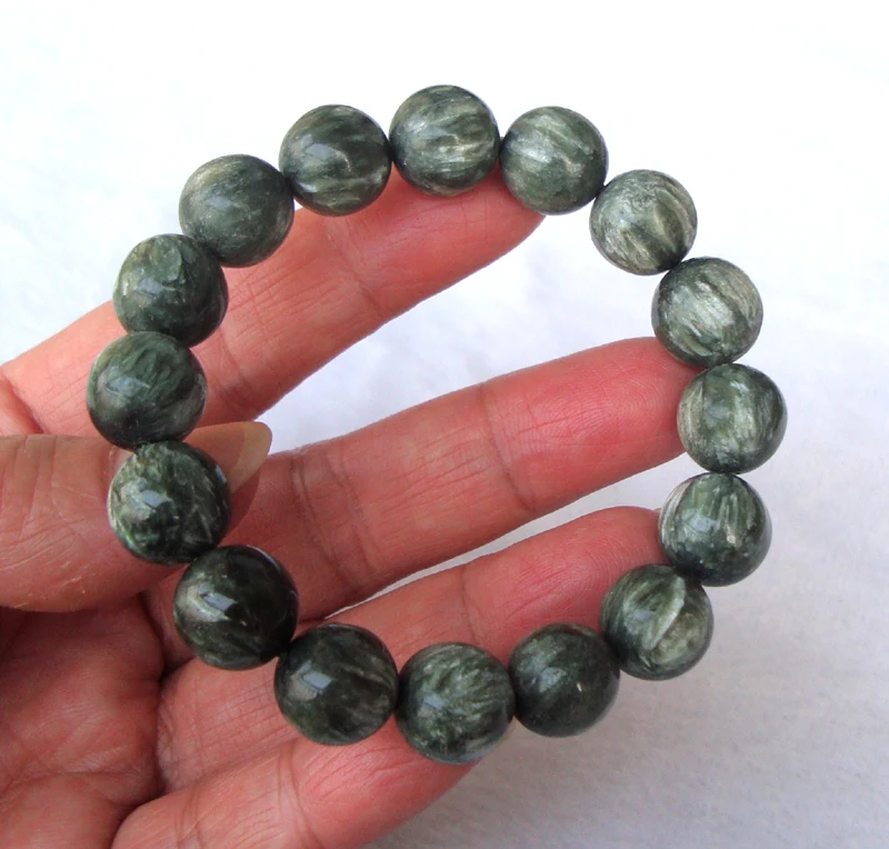 Бесплатная доставка браслет из натурального серафинита с круглыми бусинами 12 мм