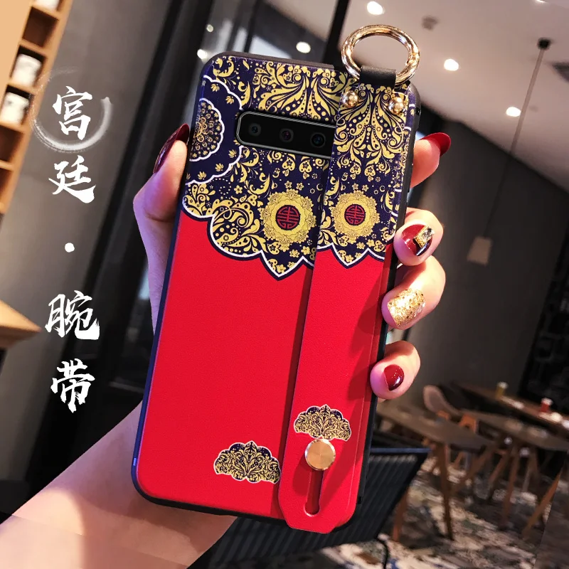 For Samsung Note8 Note9 Note5 S6 S7 edge S8 S9 Plus A6 A7 A8 A9 S Star Lite Chinese Style Pattern Phone Case With Wrist Strap |