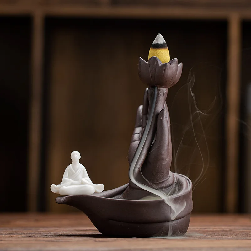 

Backflow Incense Cones Bigger Tower Incense Burner Incense Stick Holder Lotus Incense Censer Little Monk Burner