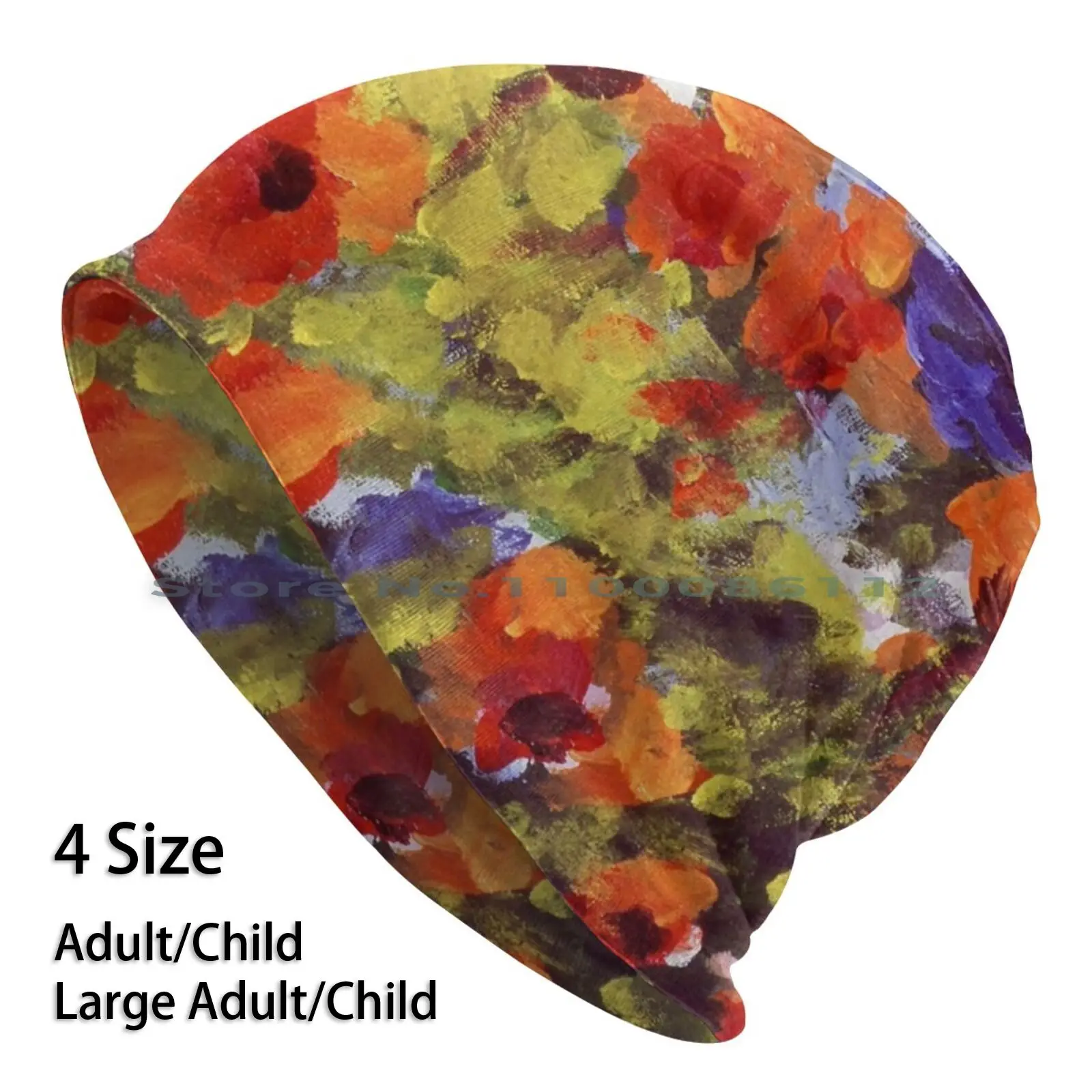 

Трикотажная шапка без козырька, с принтом