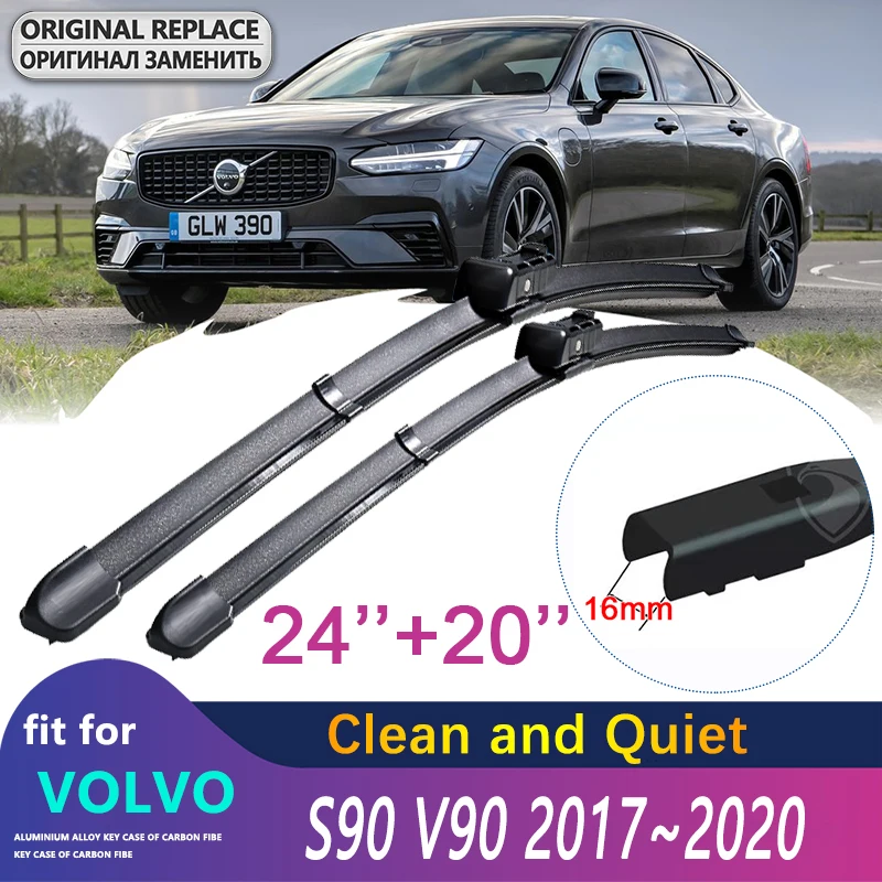

Front Wiper Blades For VOLVO S90 V90 2017 2018 2019 2020 S 90 Accessories Auto Glass Wipers T4 T5 T6 T8 D3 D4 D5 AWD Washing