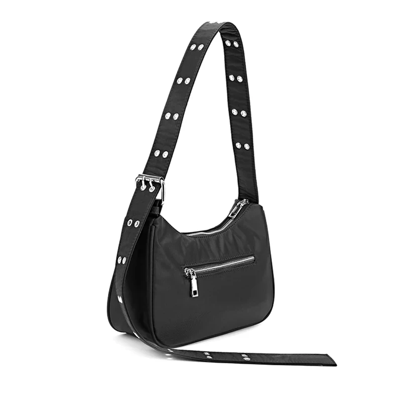 

Tote Bags For Women 2020 Nylon Baguette Bag Solid Color Small Handbag Female Luxury Clutch Mini Shoulder Crossbody Pack Purses