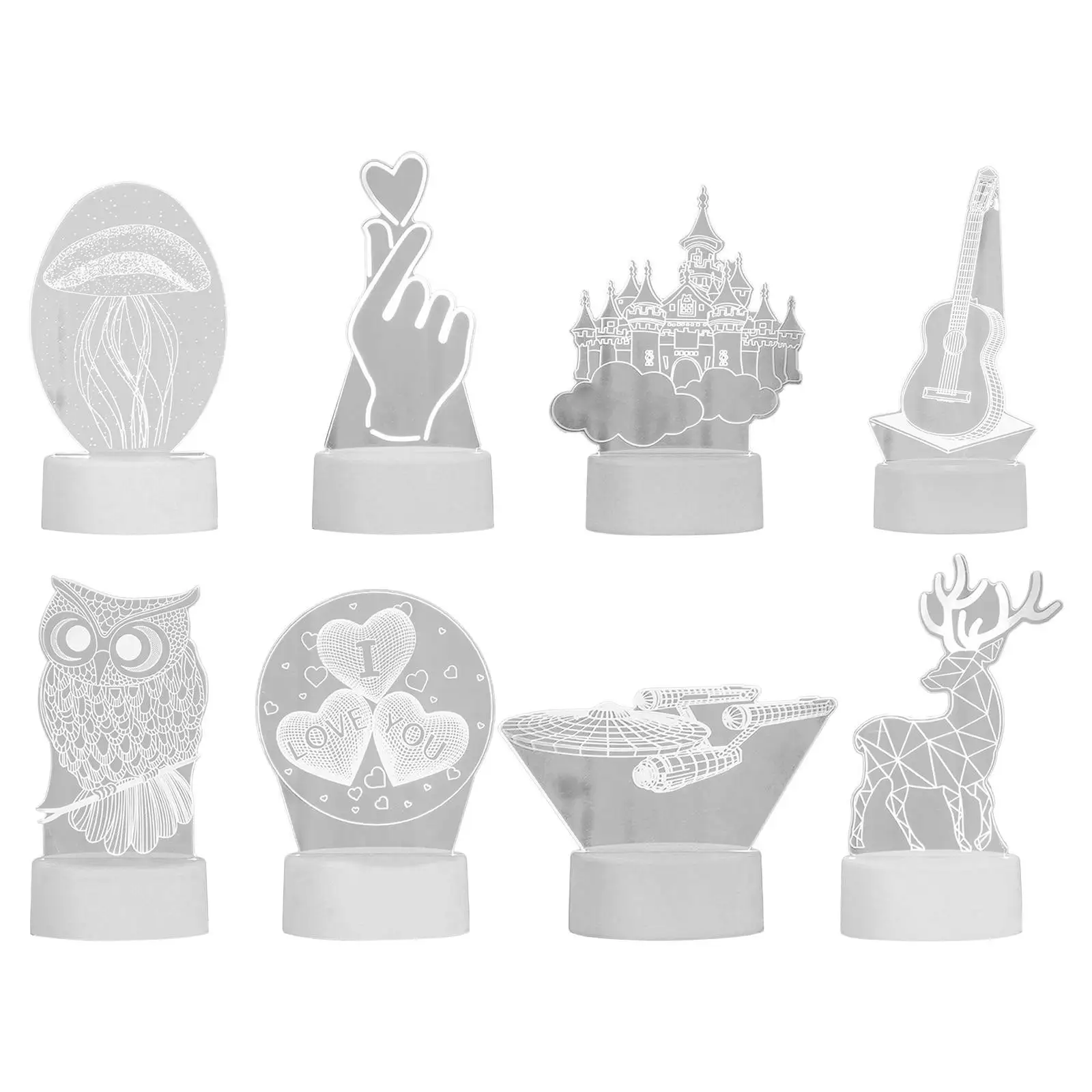 

3D Lamp Acrylic USB LED Night Light Xmas Party Wedding Decoration Night Light Home Gift Table Lamp New Year Gifts