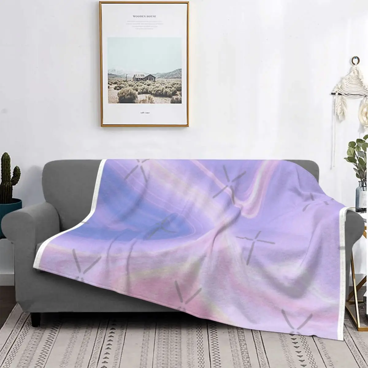 

Manta de diseño estético, colcha para cama a cuadros, toalla de playa, Sudadera con capucha, color rosa y azul
