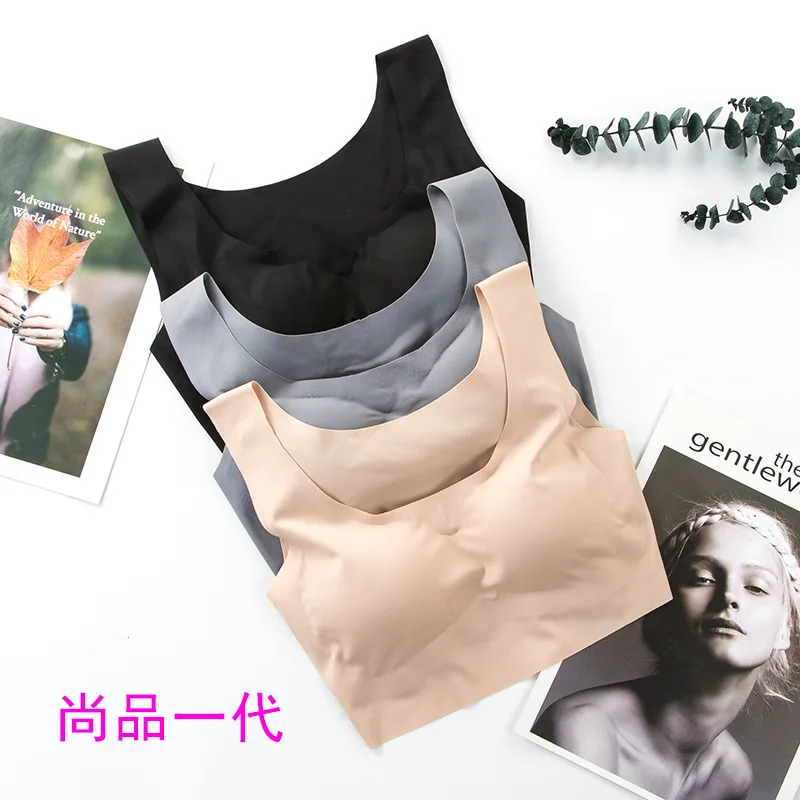 

3D Sexy breathable ice silk Lingerie traceless Seamless Sport Bra Strapless Top Bra Push Up Bralette Brassiere Women Underwear