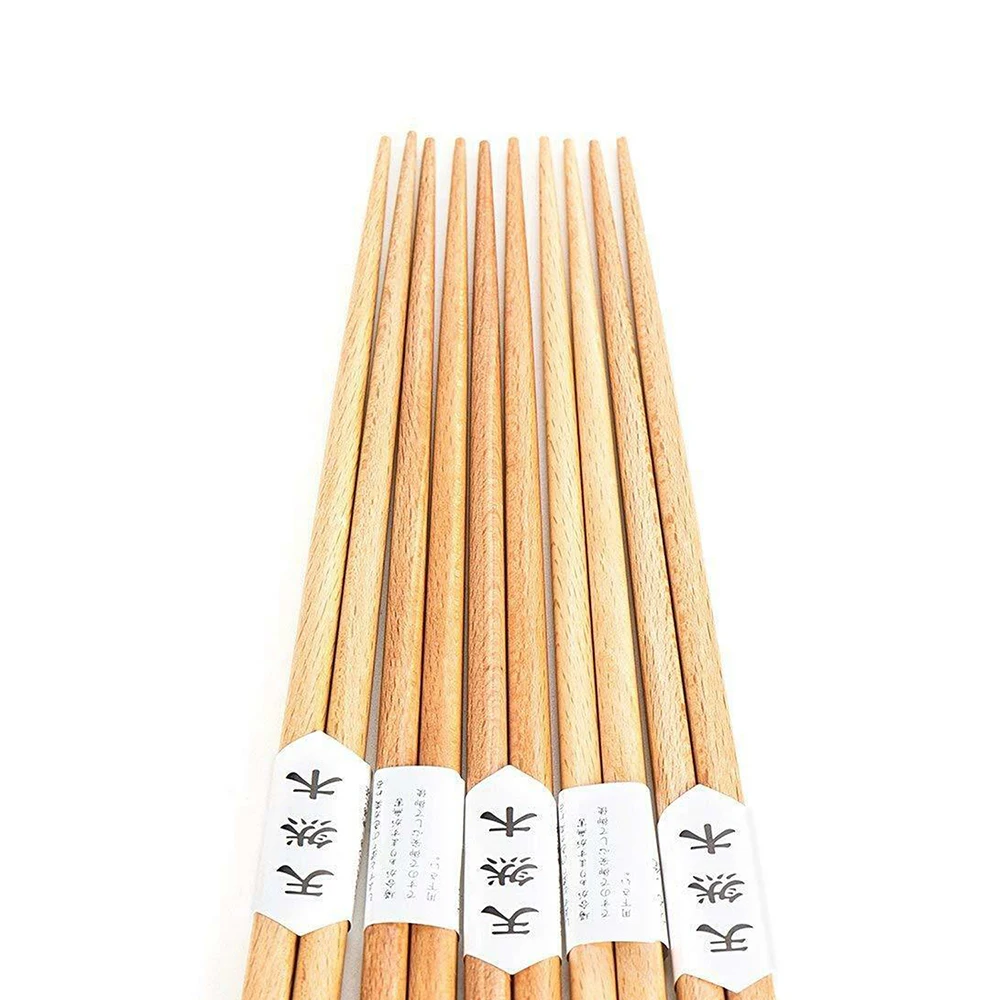 Палочки для еды из натурального бука многоразовые китайские примерно 23 5 см пар
