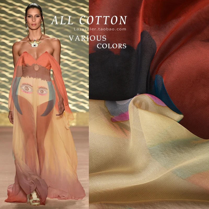 

Silk chiffon figure digital spray painting silk cloth silk fabric silk cloth