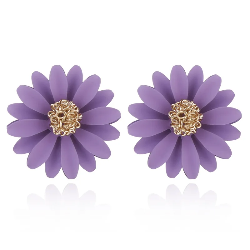 

2021 small fresh and fashionable cute little daisy sunflower earrings earrings painted small flowers earrings Korean version