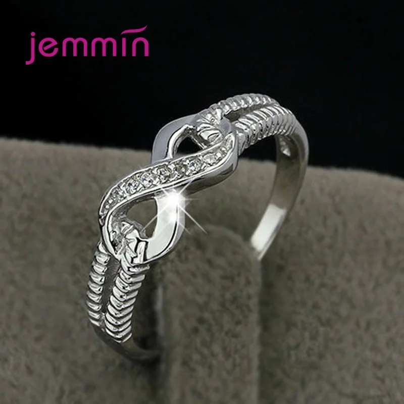 

High Quality Digital Letter 8 Rings Micro Inlaid Zircon 925 Sterling Silver Rings For Women Jewelry Wedding Engagement Gift