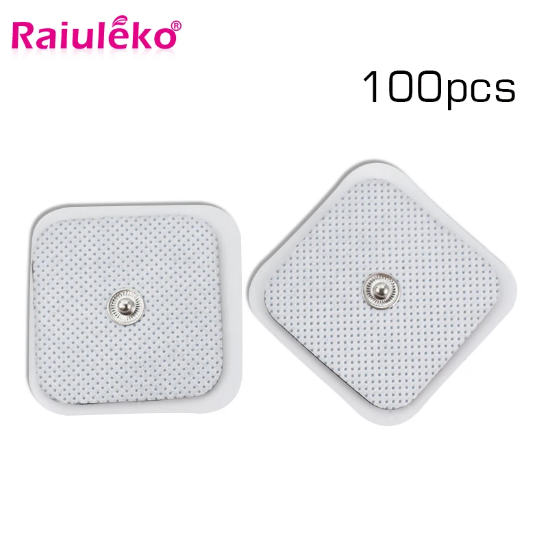 100 шт. самоклеющиеся Сменные электроды Tens площадь 4*4 см Ems стимулятор нерва мышц