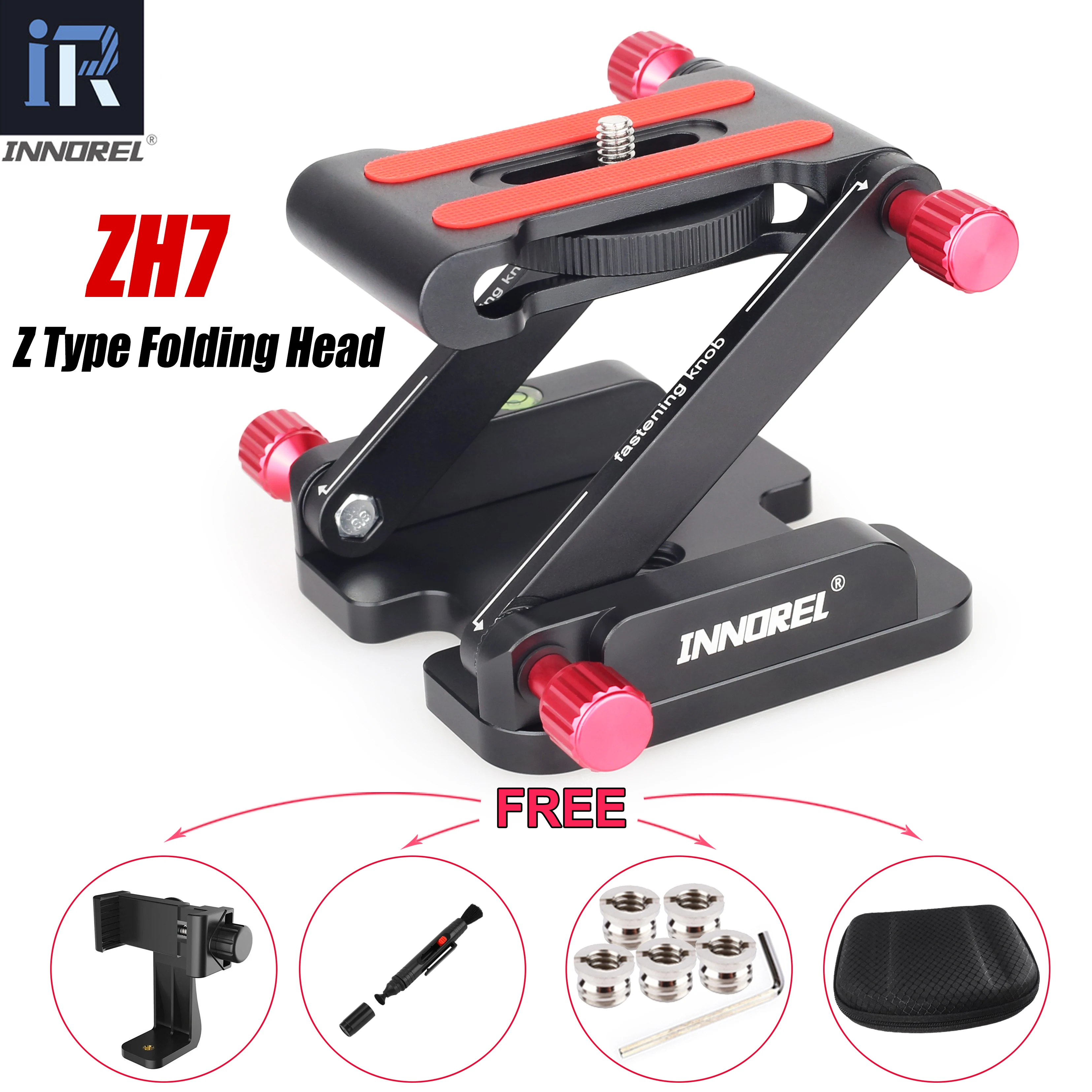 

INNOREL ZH7 New Version Aluminum Alloy Z Type Tilt Tripod Head All Metal Flexible Folding Z Pan for Canon Nikon Sony DSLR Camera