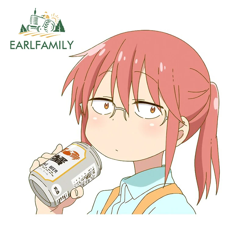 

EARLFAMILY 13 см x 12,5 см для Kobayashi пиво аниме наклейка креативная наклейка на ноутбук автомобиль окна Водонепроницаемая Солнцезащитная виниловая ...