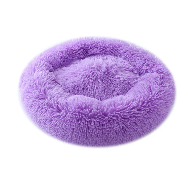 Круглая кровать для собаки моющийся плюшевый питомник собак домик кошек супер