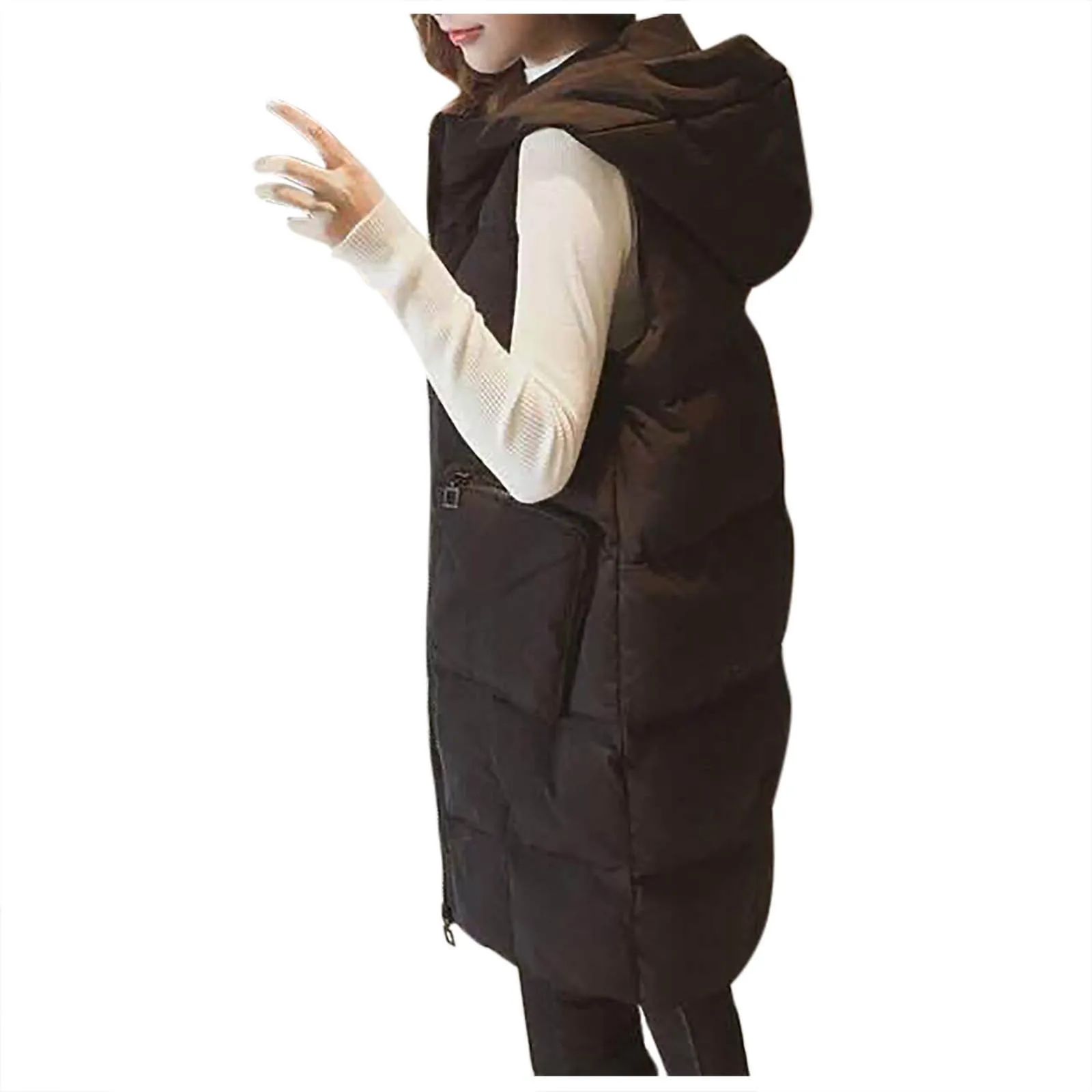 

Fashion Womens Coat Top Plus Size Hoodie Waistcoat Vest Gilet Jackets Coat Sleeveless Warm Outwear Tops Lightweight Jacket