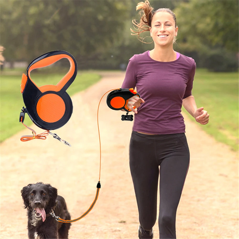 Противоскользящие выдвижные поводки для собак нейлоновые Светоотражающие с