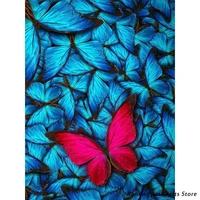 5d diy diamond painting blue red butterfly embroidery full round square drill cross stitch kits mosaic pictures home decor gift