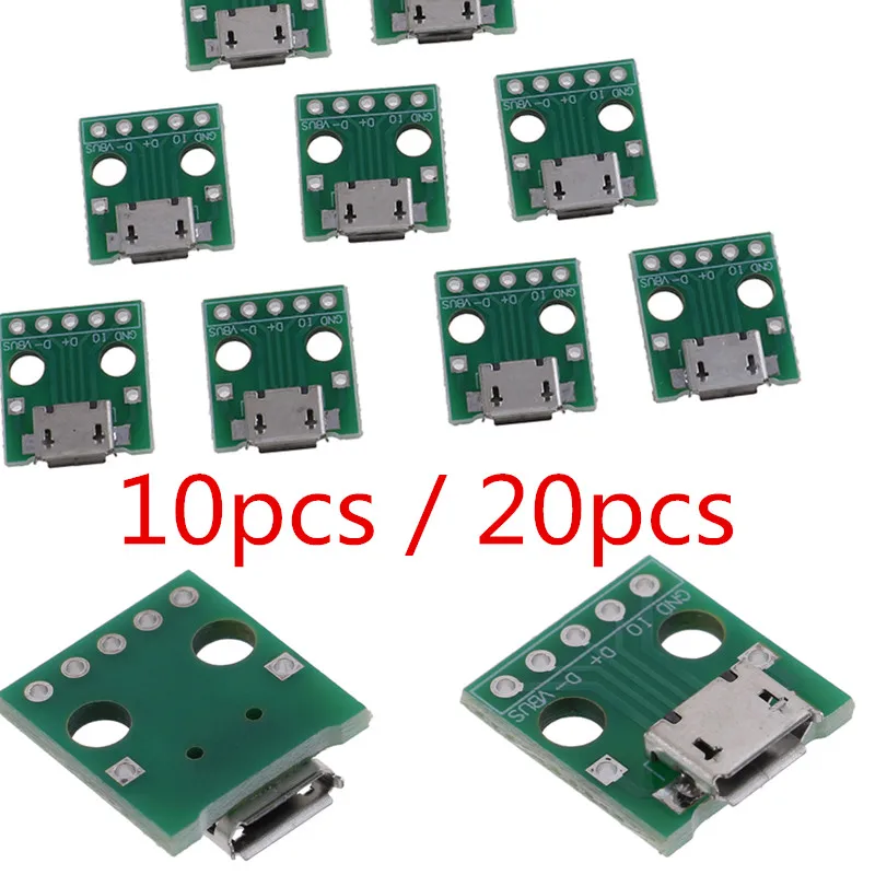 

10 шт/20 штук мини видеокамера с разъемом Micro USB для DIP адаптер 5 контактов и гнездовой разъем PCB конвертер Панели горячая распродажа