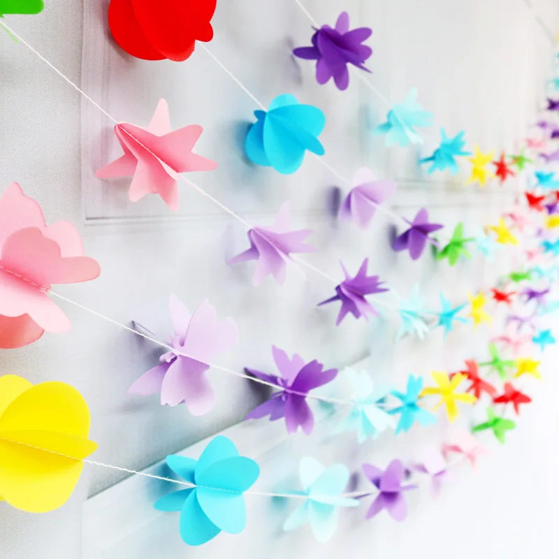 2 м трехмерной 3D рисовая бумага вытягивающийся Цветок День рождения украшение